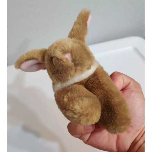 Gibson Greetings Vtg Plush Finger Puppet Cute Brown Bunny 5.5x4x4” Stuffed Toy - Picture 9 of 13